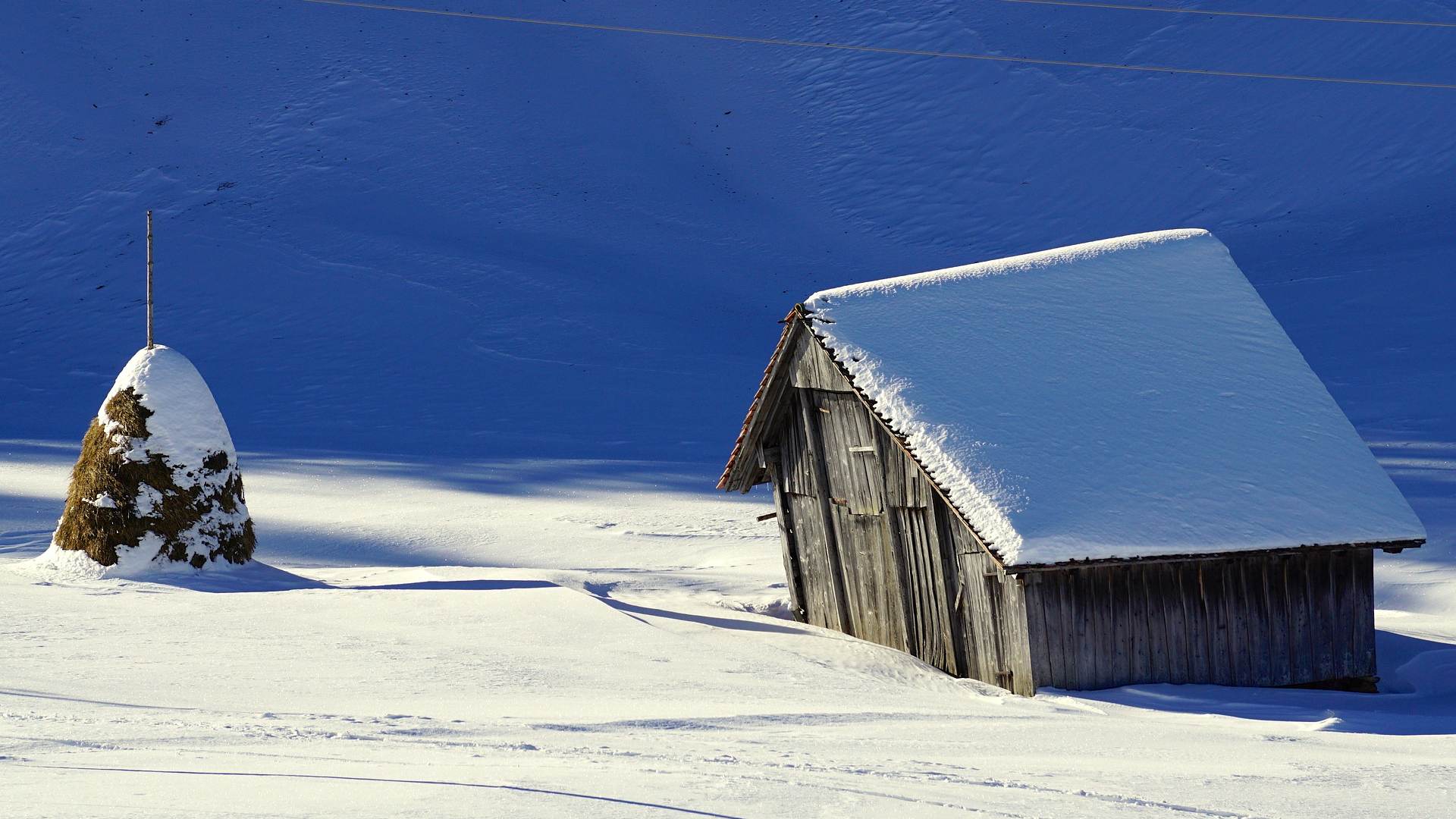 Winter Heu Landschaft Tradition